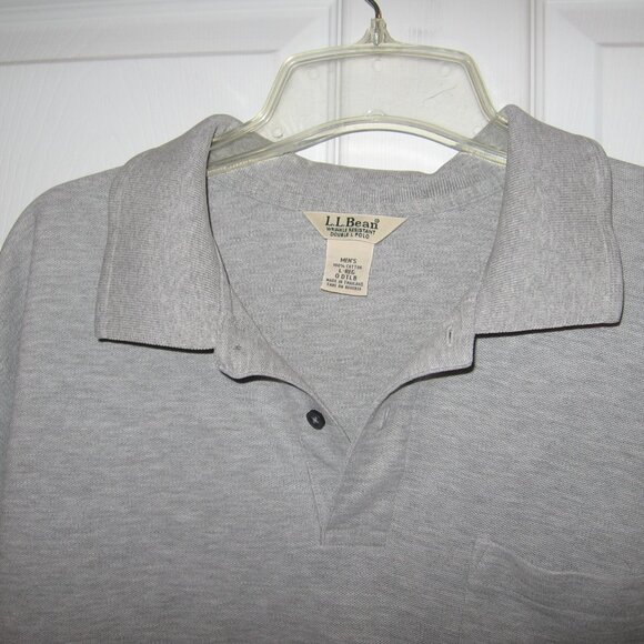 L.L. Bean Gray Double L Polo Shirt Men's Size Large - Picture 2 of 3